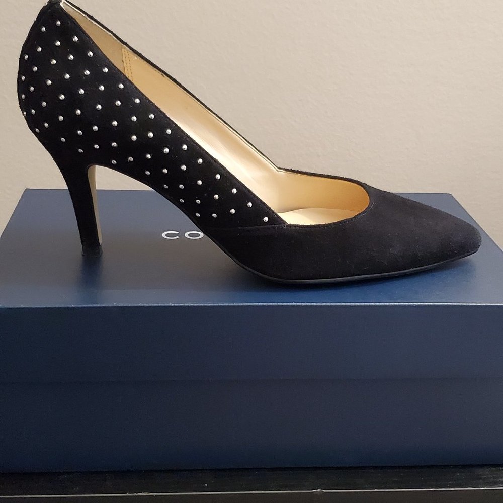 Cole Haan black suede Kyle studded pumps sz 7.5